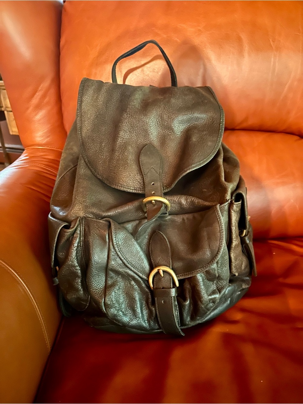Gap Black Leather Backpack